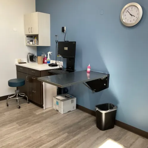 Exam room in Vacaville Animal Care Center where pets are seen 